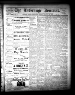 The La Grange Journal. (La Grange, Tex.), Vol. 10, No. 49, Ed. 1 Thursday, November 28, 1889