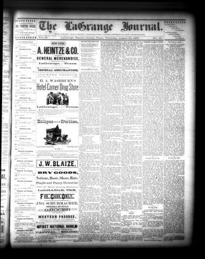 Primary view of object titled 'The La Grange Journal. (La Grange, Tex.), Vol. 10, No. 36, Ed. 1 Thursday, August 29, 1889'.