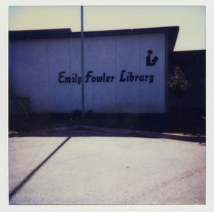 [Polaroid of the Front of Emily Fowler Library]