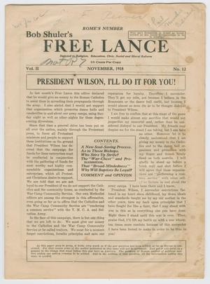 Primary view of object titled 'Bob Shuler's Free Lance, Volume 2, Number 12, November 1918'.