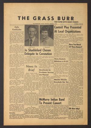 Primary view of object titled 'The Grass Burr (Weatherford, Tex.), No. 12, Ed. 1 Monday, March 3, 1952'.