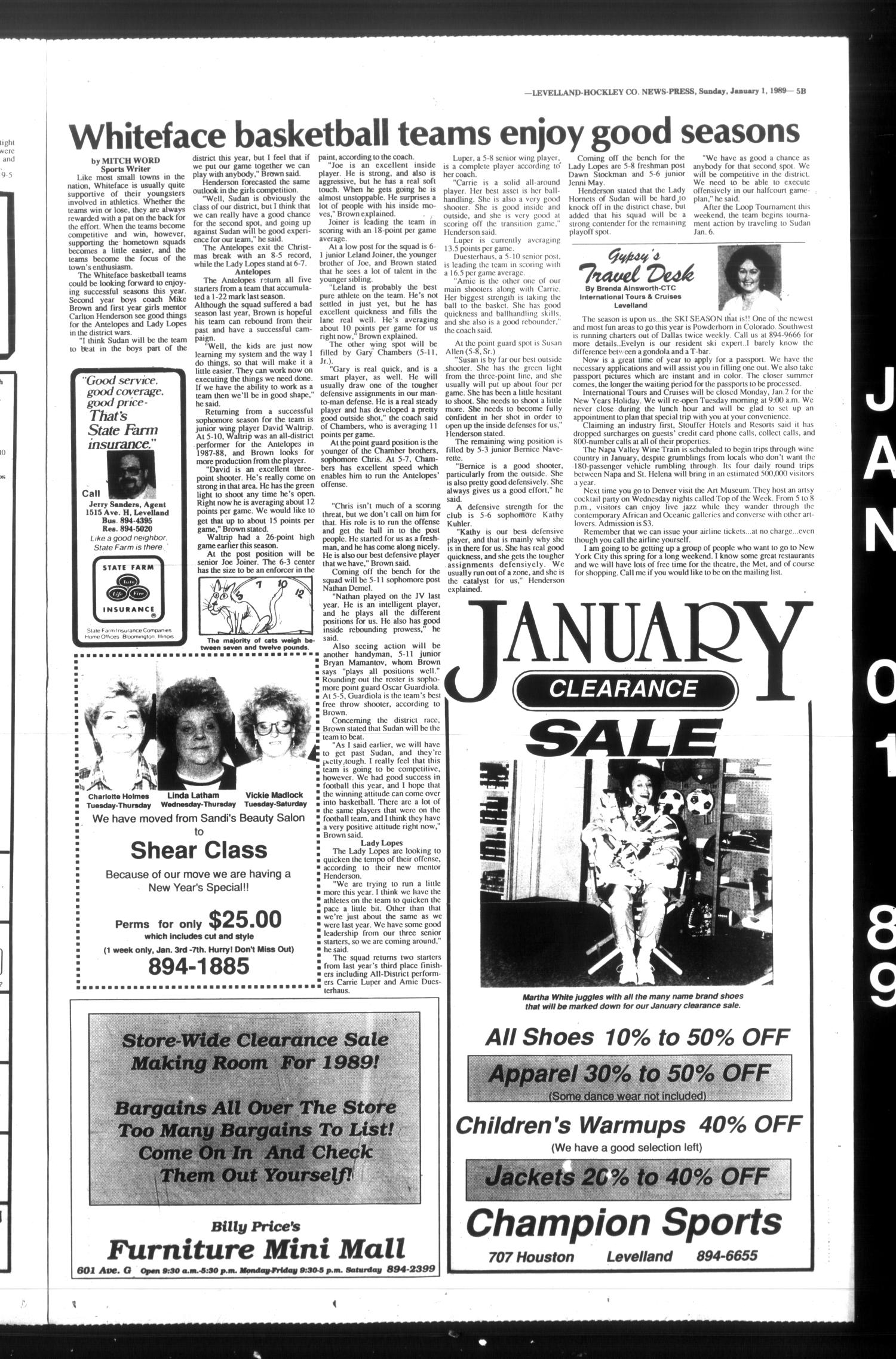 Levelland and Hockley County News-Press (Levelland, Tex.), Vol. 10, No. 78, Ed. 1 Sunday, January 1, 1989
                                                
                                                    [Sequence #]: 17 of 38
                                                