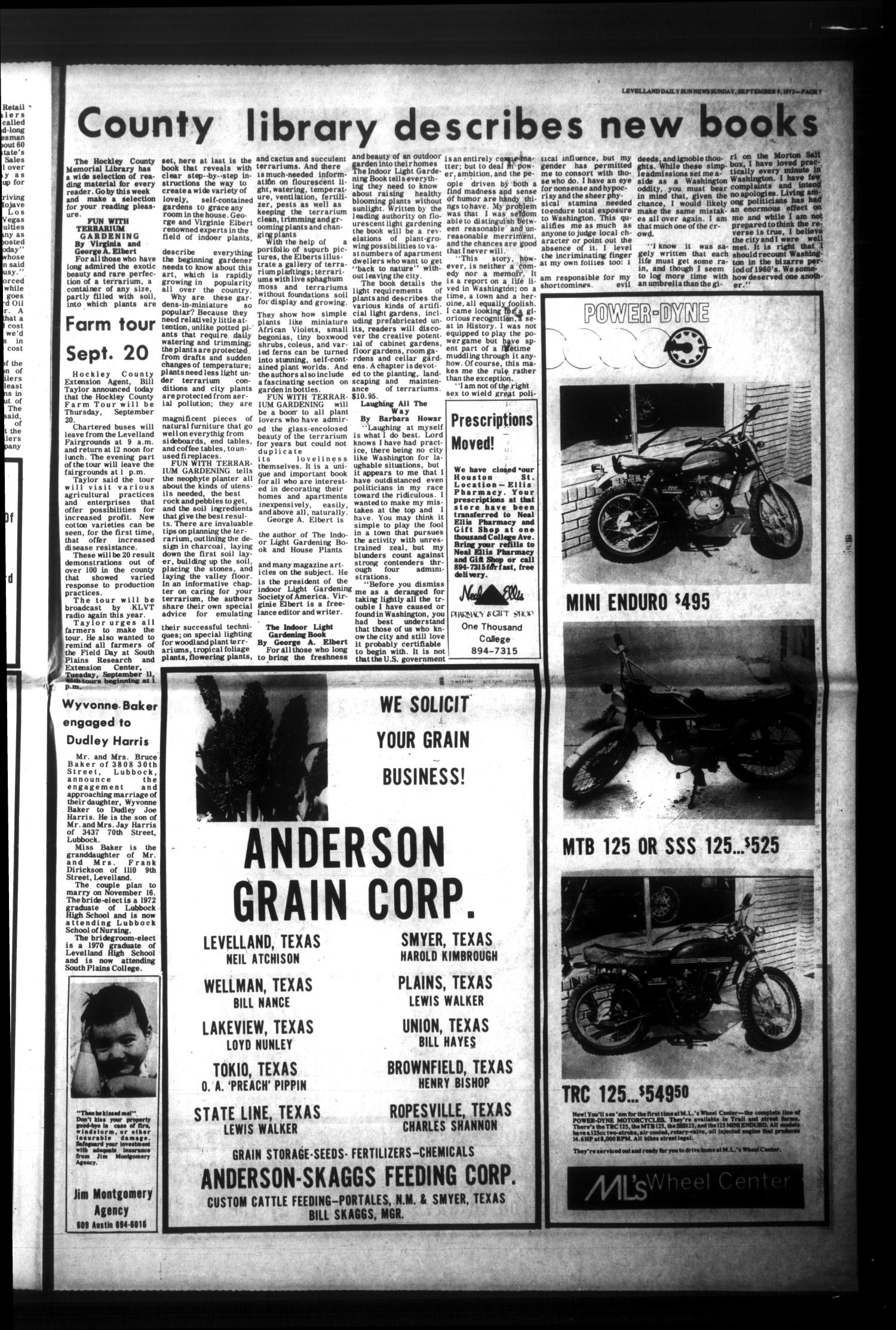 Levelland Daily Sun News (Levelland, Tex.), Vol. 31, No. 239, Ed. 1 Sunday, September 9, 1973
                                                
                                                    [Sequence #]: 7 of 24
                                                