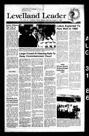 Primary view of Levelland Leader (Levelland, Tex.), Vol. 5, No. 22, Ed. 1 Sunday, August 31, 1986