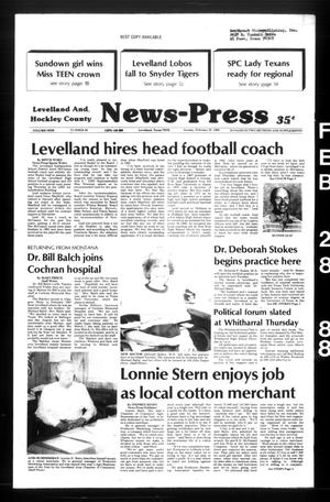 Primary view of object titled 'Levelland and Hockley County News-Press (Levelland, Tex.), Vol. 9, No. 99, Ed. 1 Sunday, February 28, 1988'.