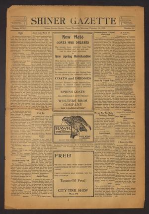 Shiner Gazette (Shiner, Tex.), Vol. 36, No. 13, Ed. 1 Thursday, February 14, 1929
