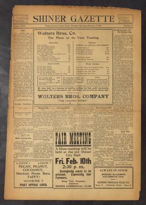 Shiner Gazette (Shiner, Tex.), Vol. 35, No. 13, Ed. 1 Thursday, February 9, 1928