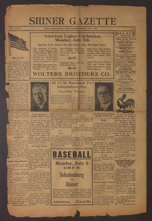 Shiner Gazette (Shiner, Tex.), Vol. 33, No. 35, Ed. 1 Thursday, July 1, 1926