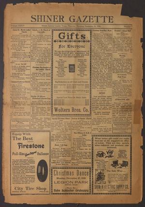 Primary view of object titled 'Shiner Gazette (Shiner, Tex.), Vol. 34, No. 7, Ed. 1 Thursday, December 16, 1926'.