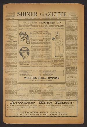 Primary view of object titled 'Shiner Gazette (Shiner, Tex.), Vol. 35, No. 44, Ed. 1 Thursday, September 13, 1928'.