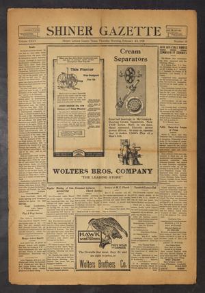Primary view of object titled 'Shiner Gazette (Shiner, Tex.), Vol. 35, No. 15, Ed. 1 Thursday, February 23, 1928'.