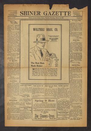 Shiner Gazette (Shiner, Tex.), Vol. 35, No. 19, Ed. 1 Thursday, March 22, 1928