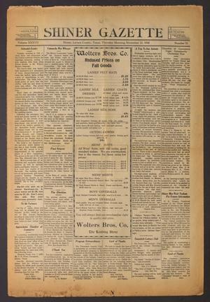 Primary view of object titled 'Shiner Gazette (Shiner, Tex.), Vol. 37, No. 51, Ed. 1 Thursday, November 13, 1930'.