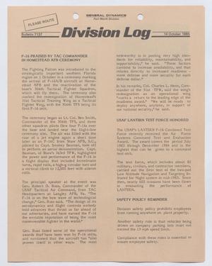 Primary view of object titled 'Division Log, Number 7137, October 14, 1985'.
