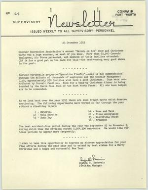 Primary view of object titled 'Convair Supervisory Newsletter, Number 124, December 23, 1953'.