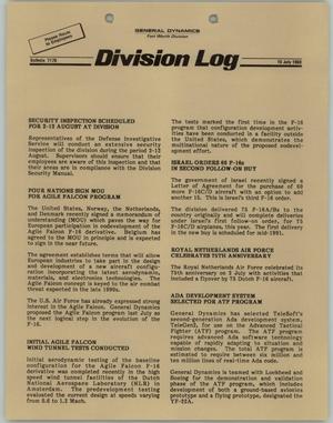 Primary view of object titled 'Division Log, Number 7170, July 15, 1988'.