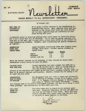 Convair Supervisory Newsletter, Number 328, October 16, 1957