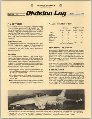 Division Log, Number 1060, February 11, 1980