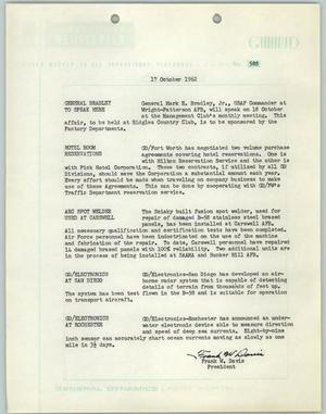 Convair Supervisory Newsletter, Number 588, October 17, 1962