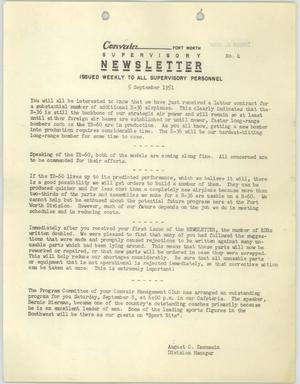 Convair Supervisory Newsletter, Number 4, September 5, 1951