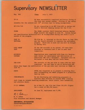 Convair Supervisory Newsletter, Number 908, July 5, 1973