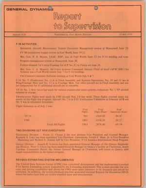 Convair Report to Supervision, Number 1024, July 12, 1978