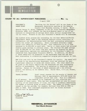 Convair Supervisory Newsletter, Number 796, April 2, 1969