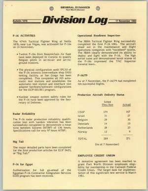 Division Log, Number 1078, November 17, 1980