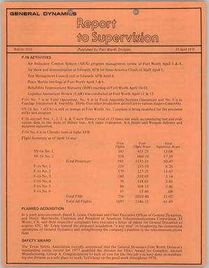 Convair Report to Supervision, Number 1019, April 19, 1978