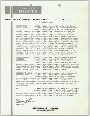 Convair Supervisory Newsletter, Number 788, December 11, 1968