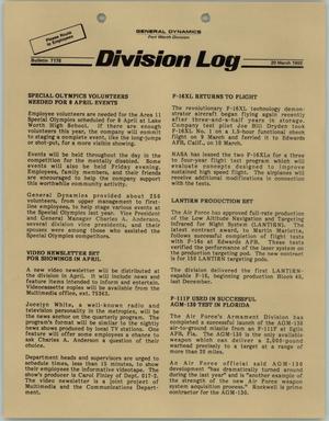 Division Log, Number 7178, March 20, 1989