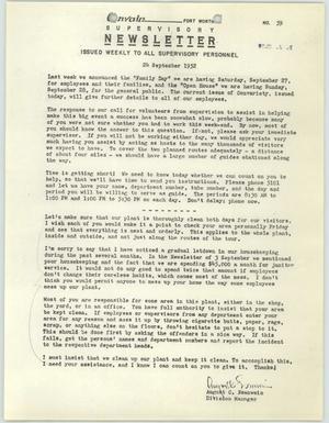 Convair Supervisory Newsletter, Number 59, September 24, 1952