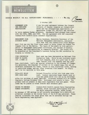 Convair Supervisory Newsletter, Number 483, October 5, 1960