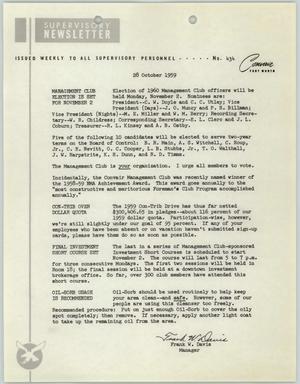 Convair Supervisory Newsletter, Number 434, October 28, 1959
