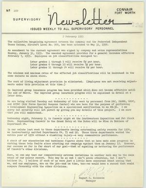 Convair Supervisory Newsletter, Number 182, February 2, 1955