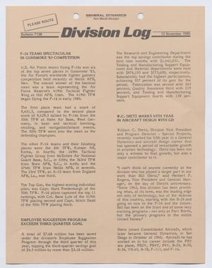 Division Log, Number 7138, November 12, 1985