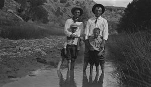 Primary view of object titled '[Boys Standing in Stream]'.