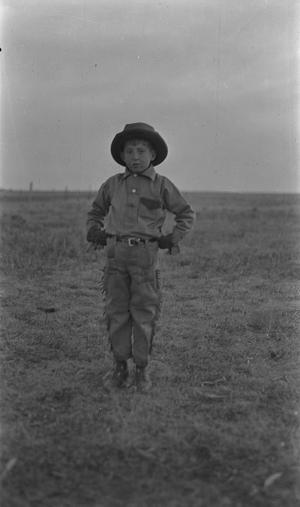Primary view of object titled '[Boy in Cowboy Hat]'.