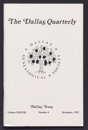 Primary view of object titled 'The Dallas Quarterly, Volume 38, Number 4, December 1992'.
