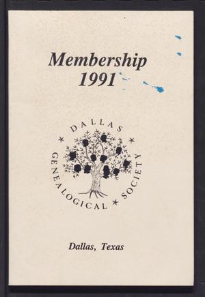 Primary view of object titled 'The Dallas Quarterly, Membership, 1991'.