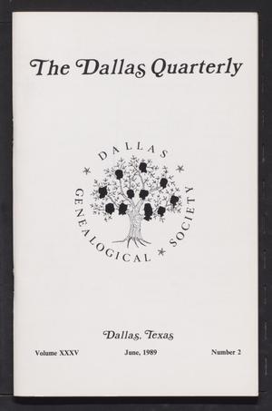 Primary view of object titled 'The Dallas Quarterly, Volume 35, Number 2, June 1989'.