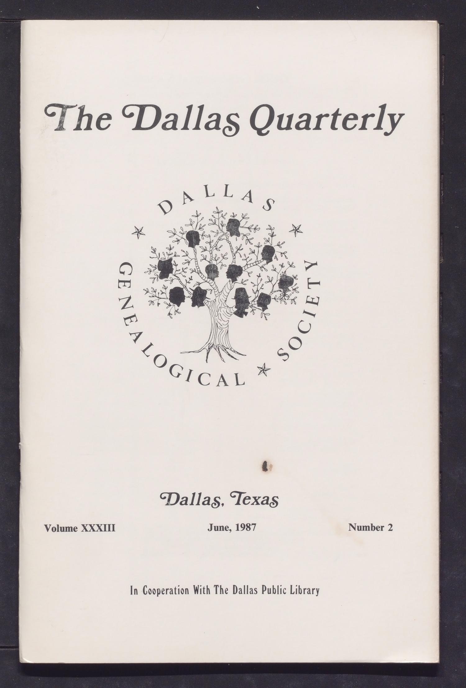 The Dallas Quarterly, Volume 33, Number 2, June 1987
                                                
                                                    Front Cover
                                                