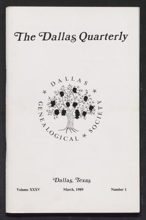 Primary view of object titled 'The Dallas Quarterly, Volume 35, Number 1, March 1989'.