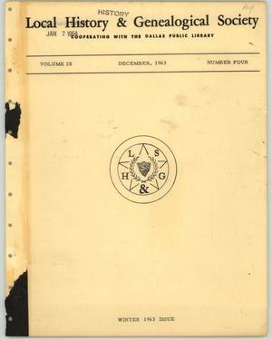 Local History & Genealogical Society, Volume 9, Number 4, December 1963