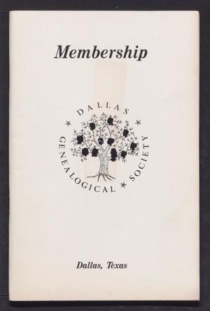 Primary view of object titled 'The Dallas Quarterly, Membership, 1987'.