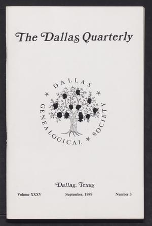 Primary view of object titled 'The Dallas Quarterly, Volume 35, Number 3, September 1989'.