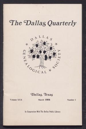 The Dallas Quarterly, Volume 30, Number 1, March 1984