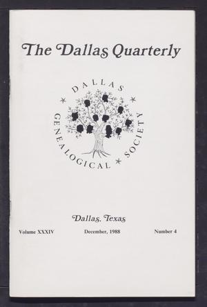 The Dallas Quarterly, Volume 34, Number 4, December 1988