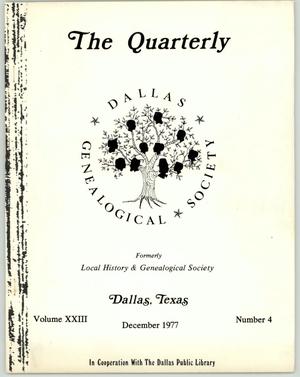 Primary view of object titled 'The Quarterly, Volume 23, Number 4, December 1977'.