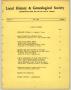 Journal/Magazine/Newsletter: Local History & Genealogical Society, Volume 4, Number 1, May 1958